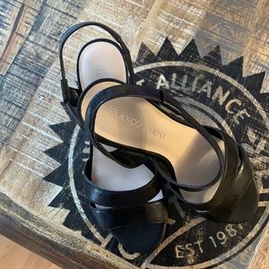 Franco Sarto black leather 3 inch heels